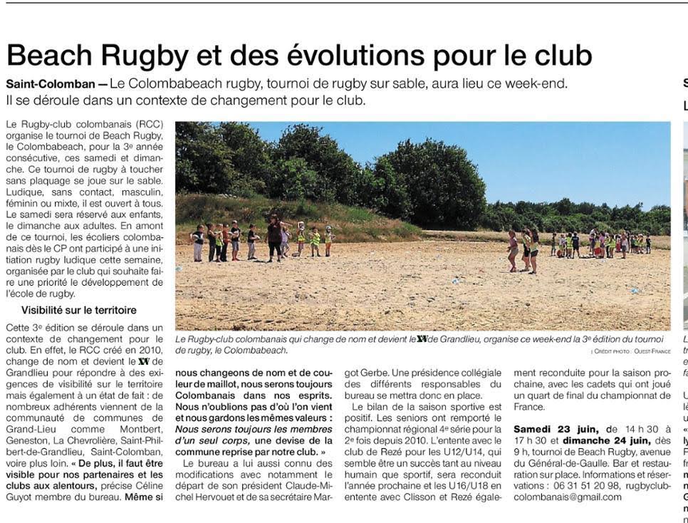 22/06/2018 - Beach Rugby et des évolutions pour le club